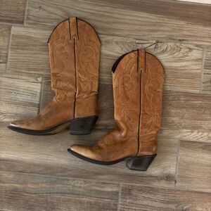 1980's Kenny Rogers Western Collection  Brown Boots Size 7 Style 70303‎
